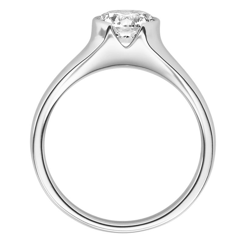 Verlobungsring 18022 Weißgold Solitär Ring stehend