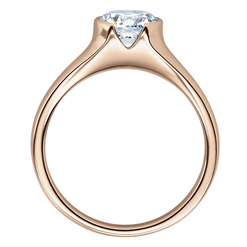 Verlobungsring 18022 Rotgold Solitär Ring stehend