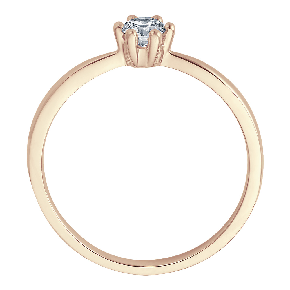 Solitaire Ring Roségold Brillant 0.170 ct. w/si, stehend