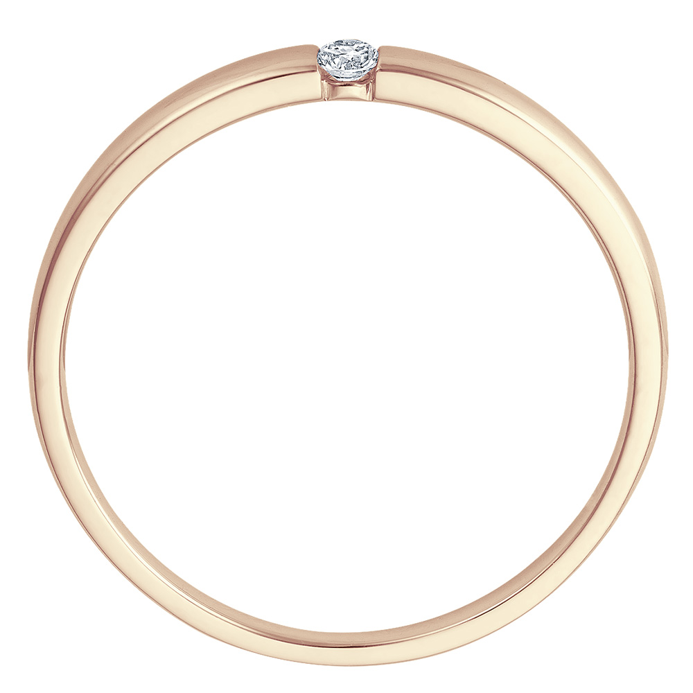 Solitaire Ring Roségold Brillant 0.040 ct. w/si, stehend