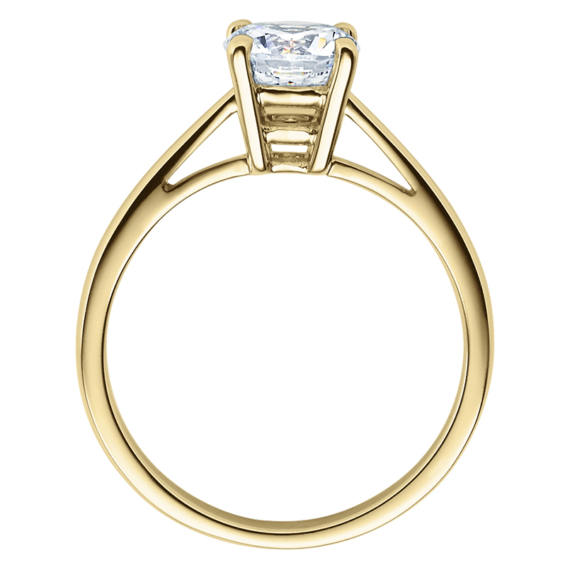 Verlobungsring 18010 Gelbgold Solitär Ring stehend