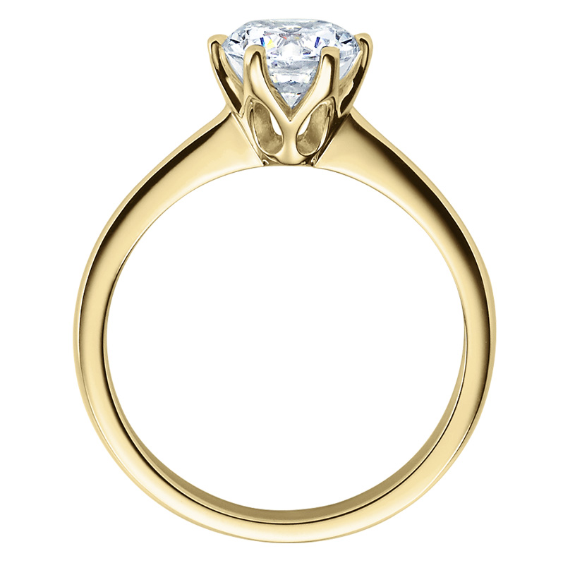 Verlobungsring 18016 Gelbgold Solitär Ring stehend