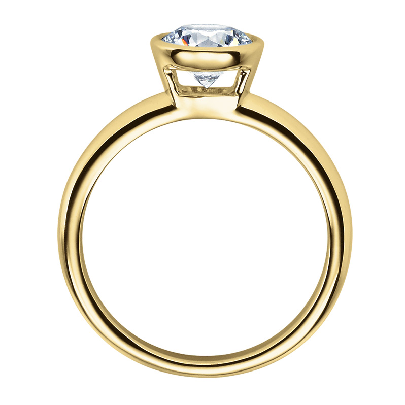 Verlobungsring 18019 Gelbgold Solitär Ring stehend