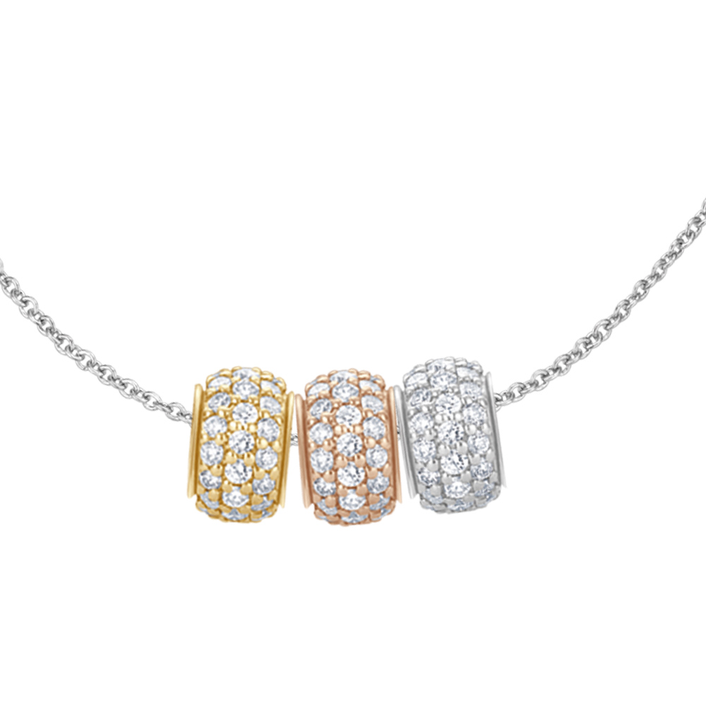 Halskette mit Diamant-Loop Set Gold 585 Brillant 0.450 ct.