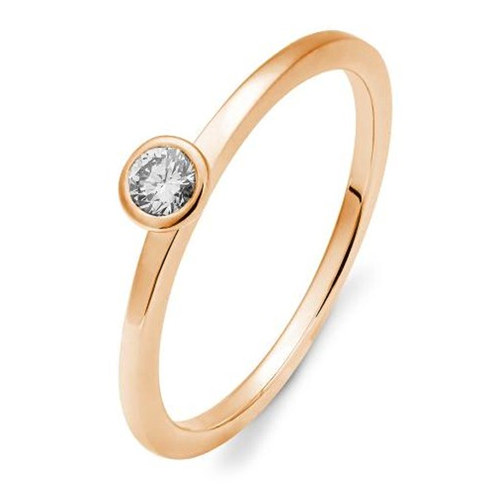 Ring Rotgold Brillant Zarge 0.150 ct.