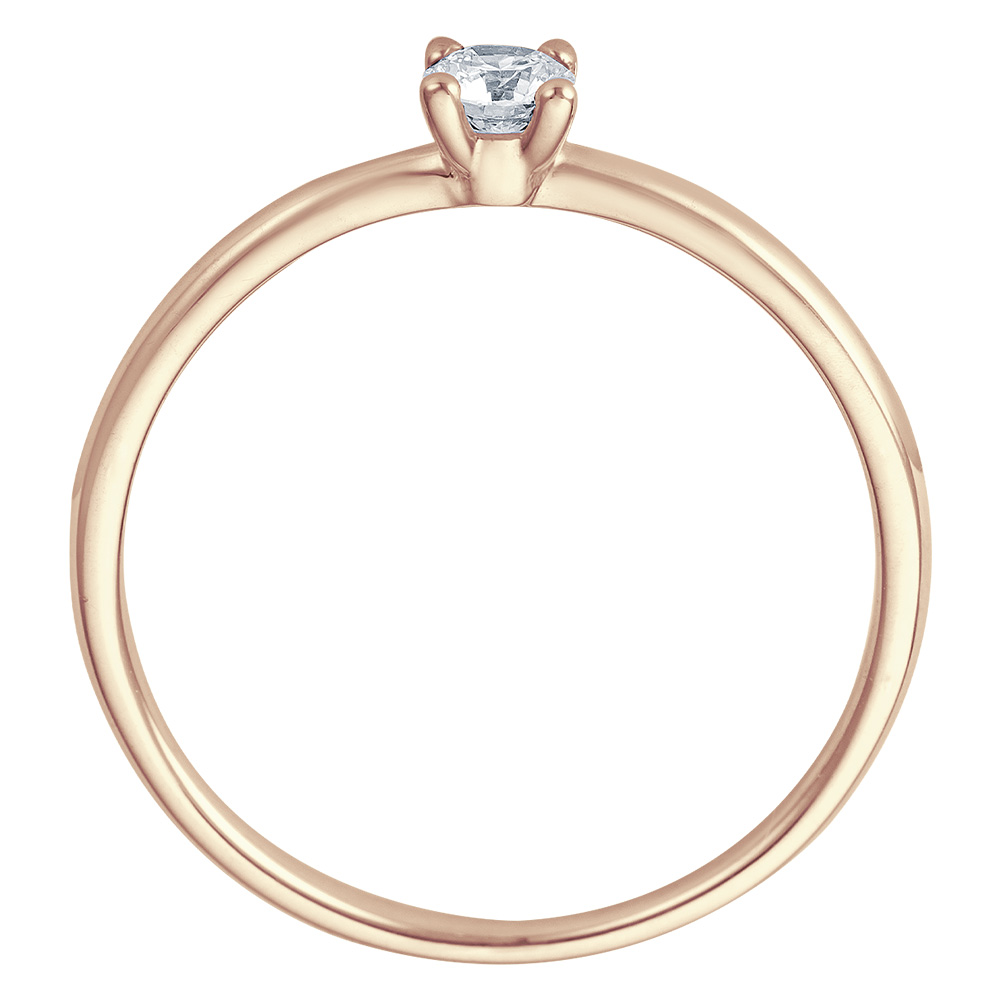 Solitaire Ring Roségold Brillant 0.170 ct. w/si, stehend
