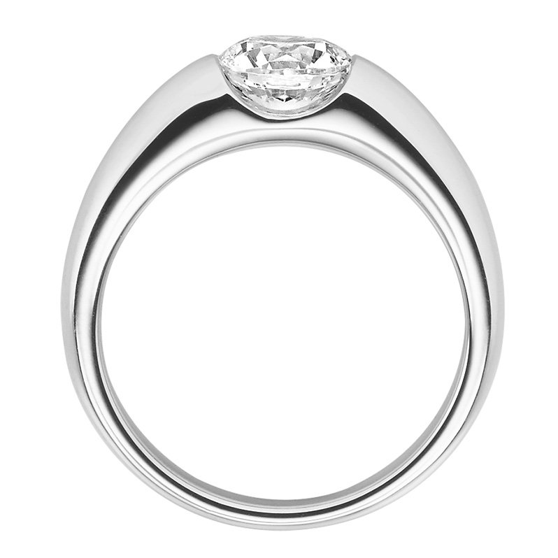 Verlobungsring 18005 Weißgold Solitär Ring stehend