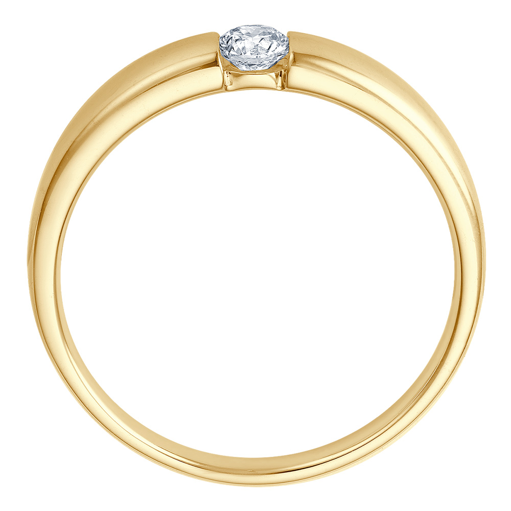 Solitaire Ring Gelbgold Brillant 0.170 ct. w/si, stehend