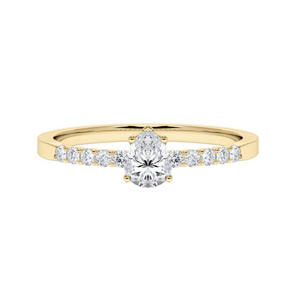 Verlobungsring Gelbgold Tropfen Diamant & Brillant 0.450 ct.